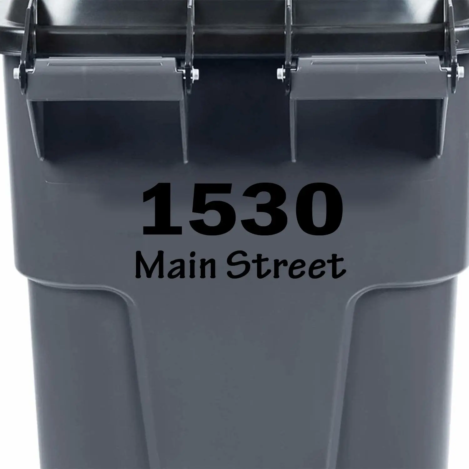 VWAQ Personalized Trash Can Decal Custom Garbage Bin Decor Address Vinyl Sticker - TC14 (Black)