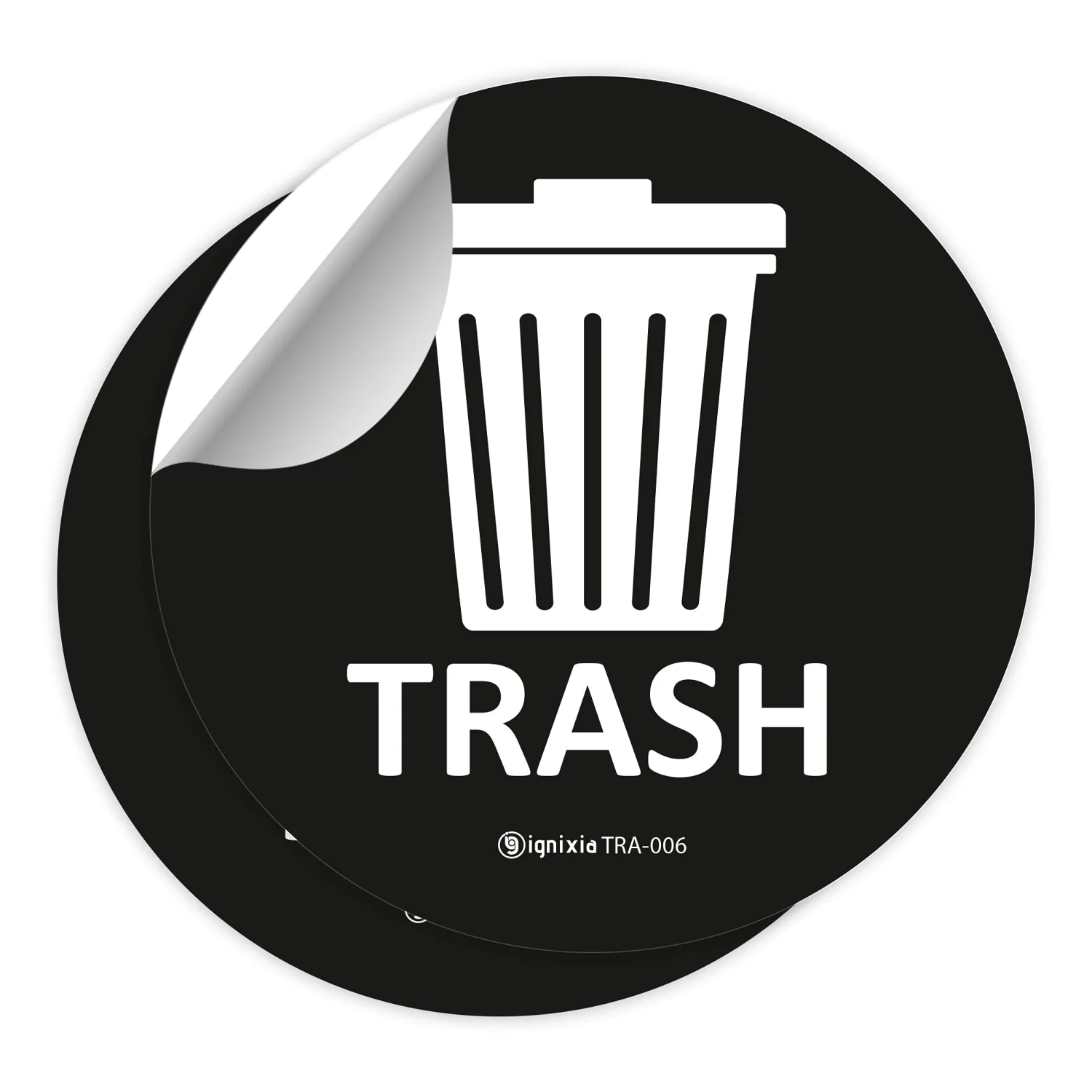 IGNIXIA Recycle Stickers for Bins 6x6 Inches Large (Pack of 2) Waterproof UV Protected Decals for Indoor & Outdoor Trash Cans (Black)