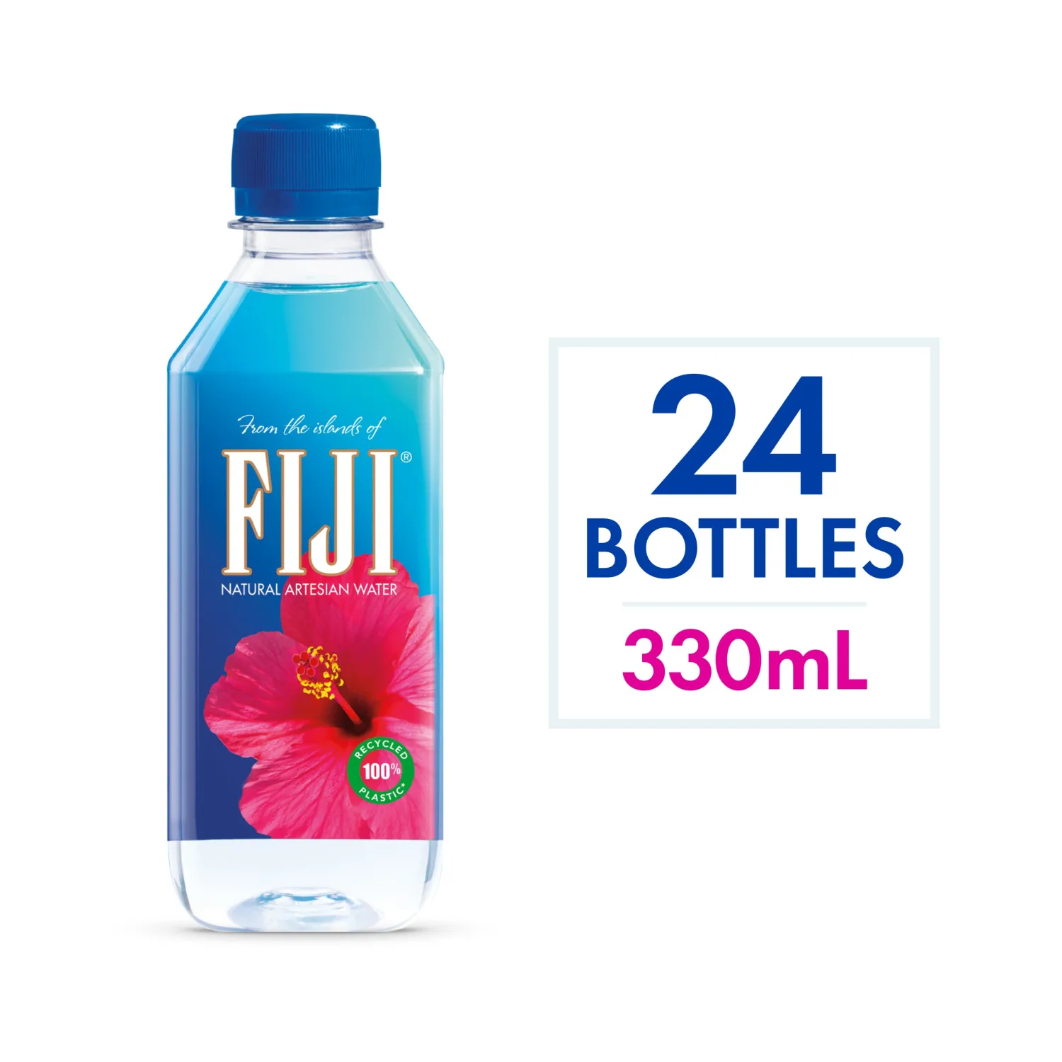 FIJI Natural Artesian Bottled Water 330mL / 11.15 Fl Ounce (Pack of 24) - 100% Natural Electrolytes - NEW
