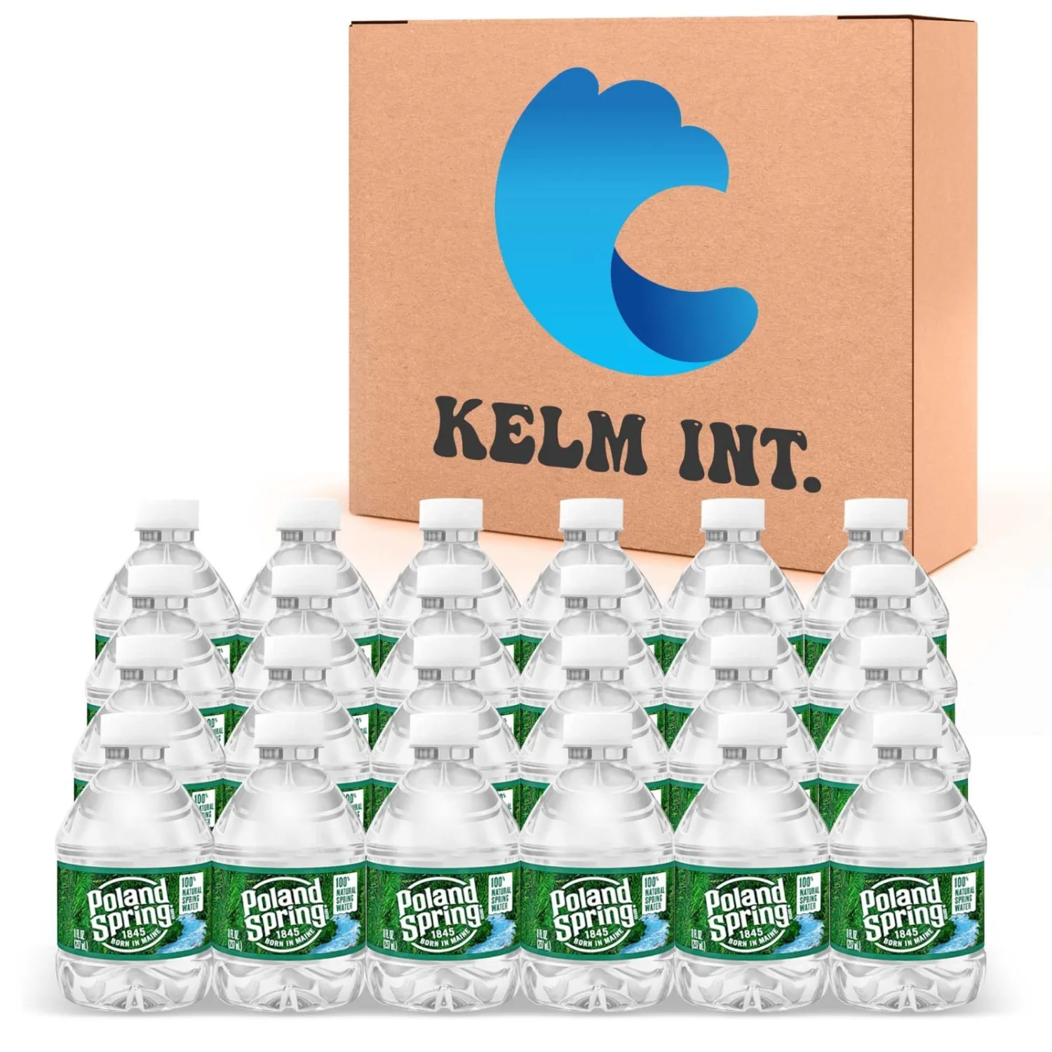 Poland Spring 8 oz Mini Water Bottles - 24 Pack Mini Bottled Spring Water for On-the-Go and Home Office Use - BPA-Free and Recyclable by Kelm Int.