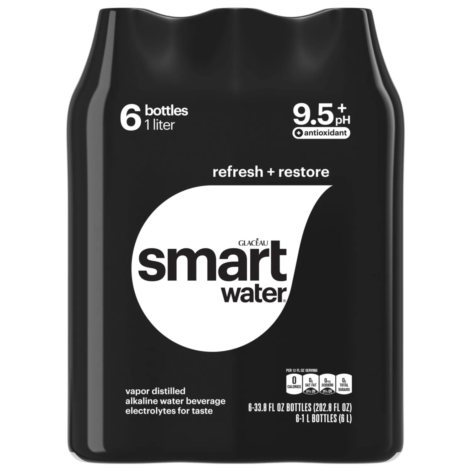 Smartwater alkaline with antioxidant 1L 6pk