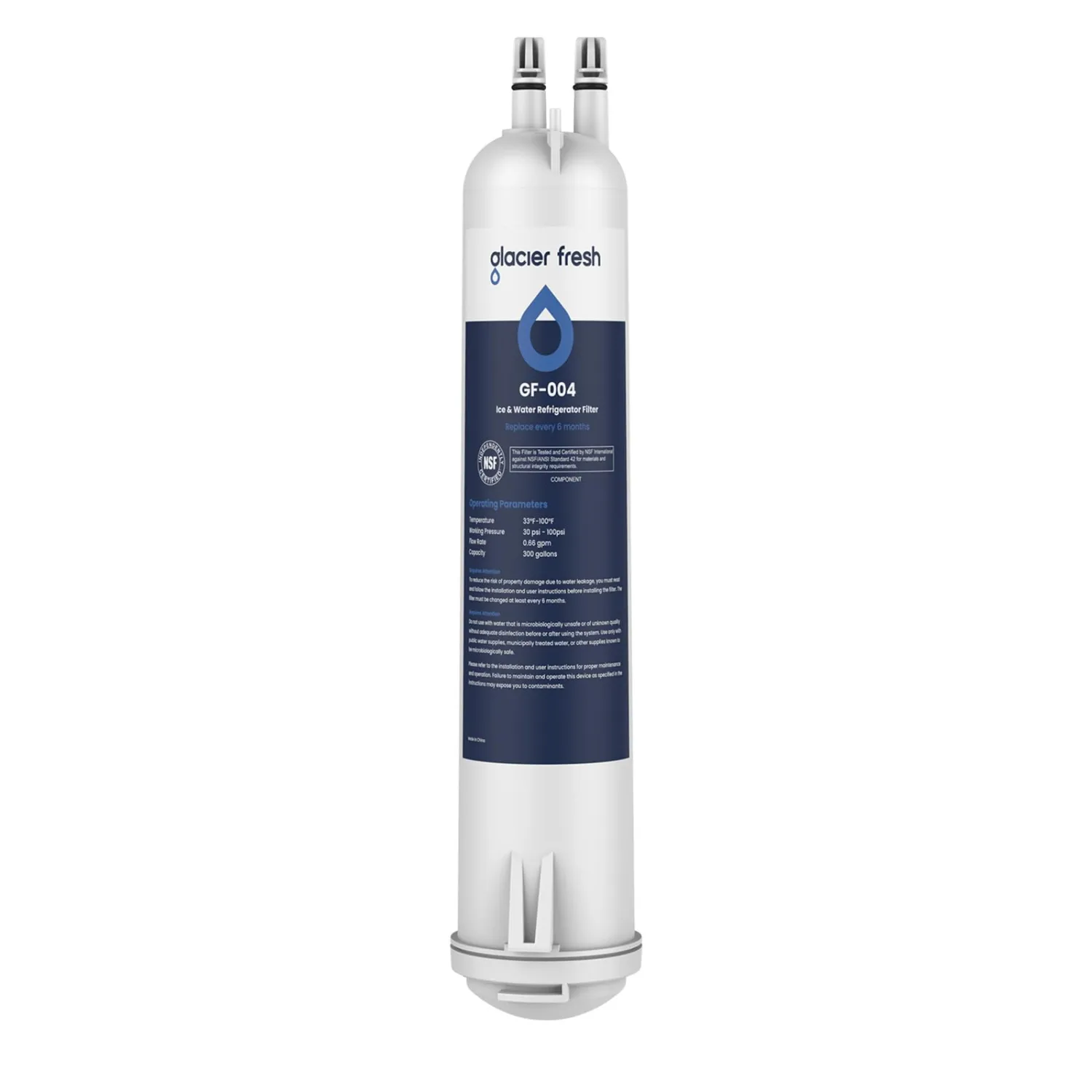 GLACIER FRESH Compatible with 4396841 Refrigerator Water Filter, EDR3RXD1, KAD3RXD1, WHR3RXD1, 4396841, 4396710, Filter 3, 46-9083,46-9030, 9030, 9083 Refrigerator Water Filter, 1 Pack