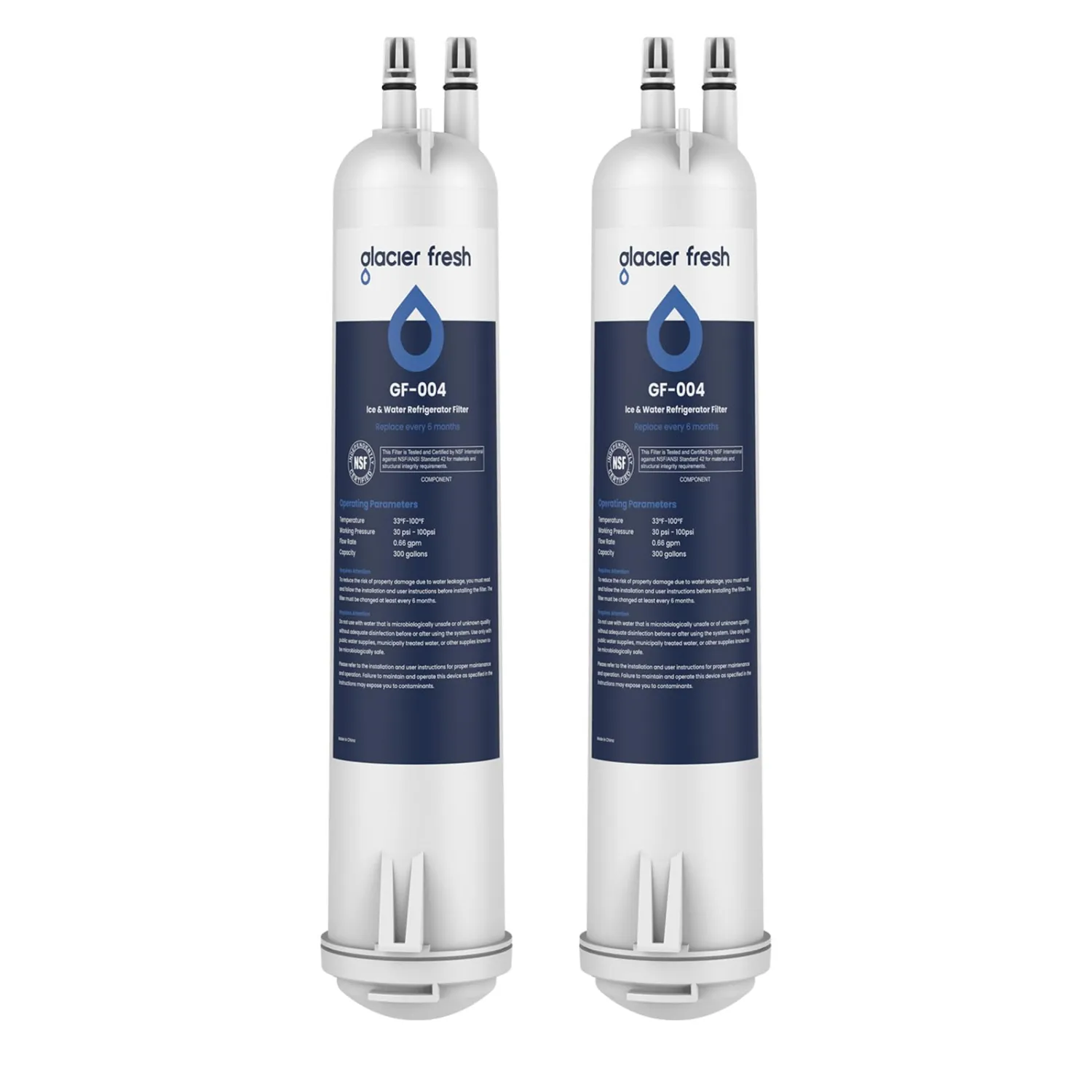 GLACIER FRESH Compatible with 4396841 Refrigerator Water Filter, EDR3RXD1, KAD3RXD1, WHR3RXD1, 4396841, 4396710, Filter 3, 46-9083,46-9030, 9030, 9083 Refrigerator Water Filter, 2 Pack