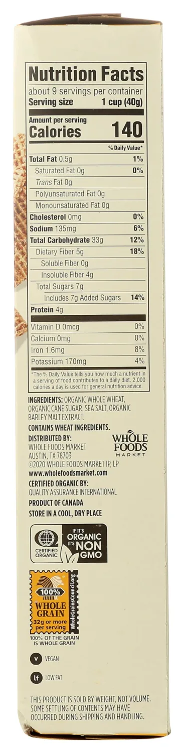 365 by Whole Foods Market, Organic Wheat Waffles Cereal, 13 Ounce