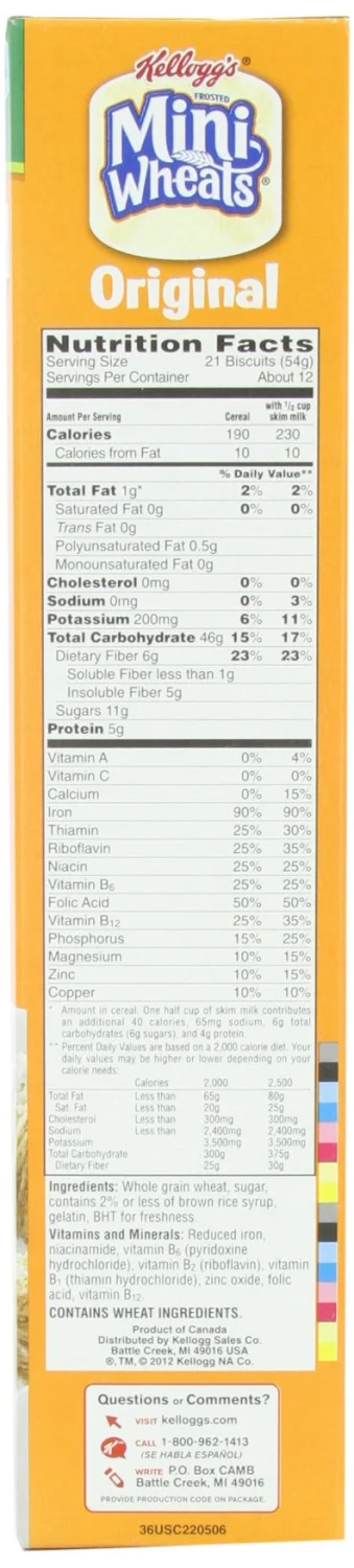 Kellogg's, Frosted Mini Wheats, Original Value Size, 24oz Box (Pack of 3)