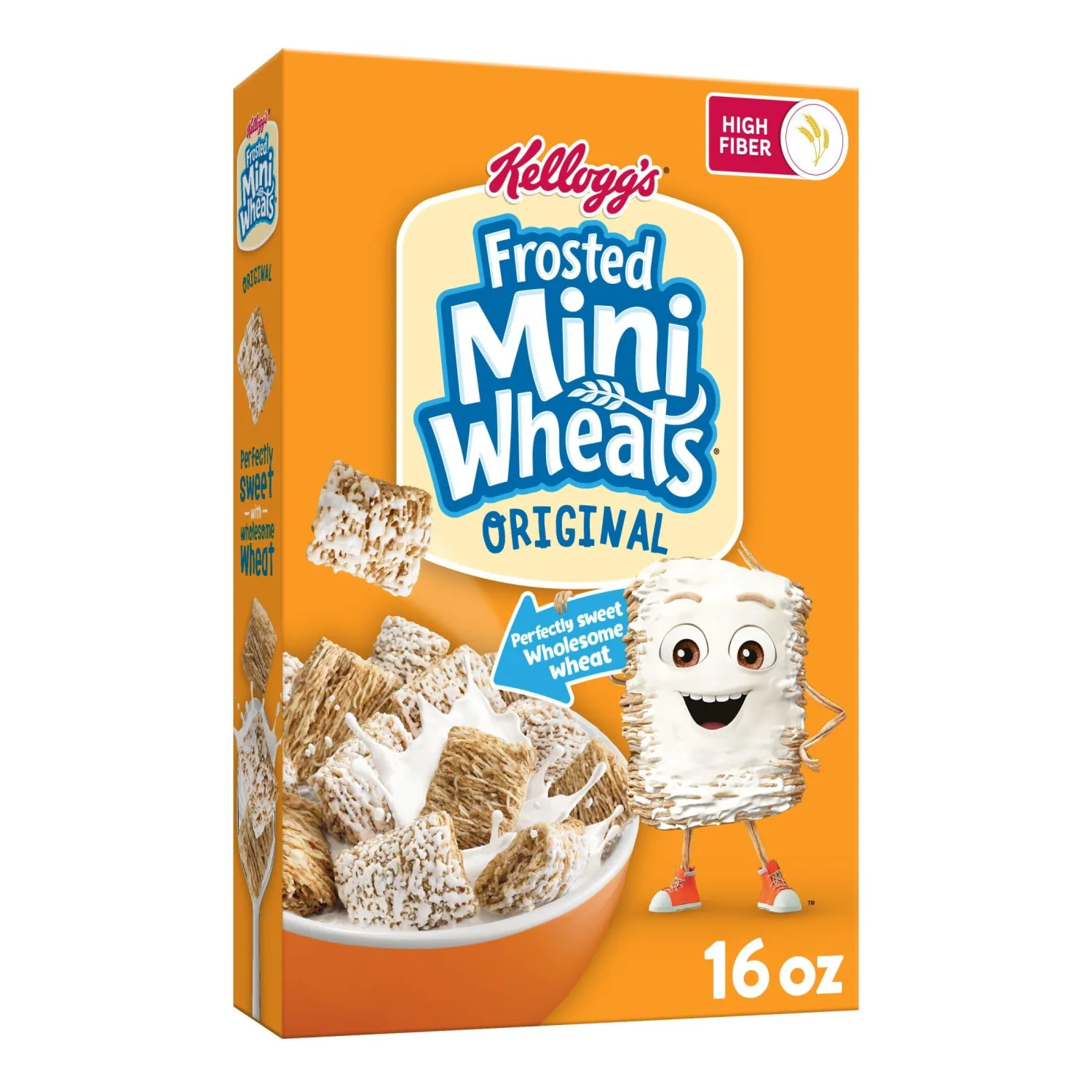 Kellogg's Frosted Mini-Wheats Breakfast Cereal, Kids Cereal, Family Breakfast, Original, 16oz Box (1 Box)
