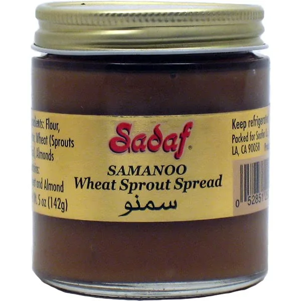 Sadaf Samanoo Wheat Sprout Spread - Traditional Persian Pudding - Persian Samanu - No Added Sugars - No Preservatives - 5 oz Jar