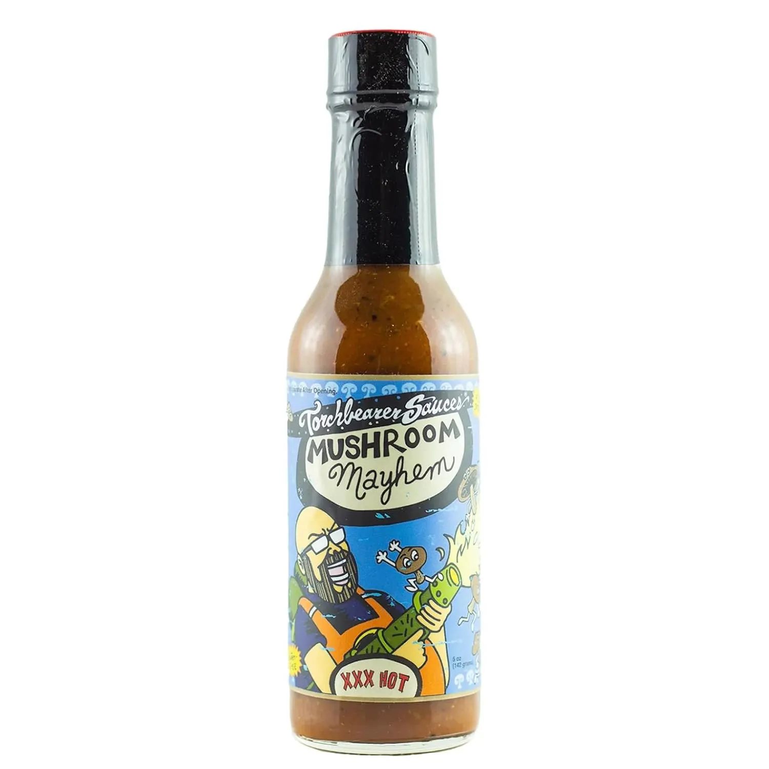 Mushroom Mayhem by Torchbearer Sauces, Medium Heat Hot Sauce With Flavors Of Umami, Shiitake Mushroom & Habanero Pepper, Made With All Natural Ingredients, 5 fl oz Bottle (1-Pack)