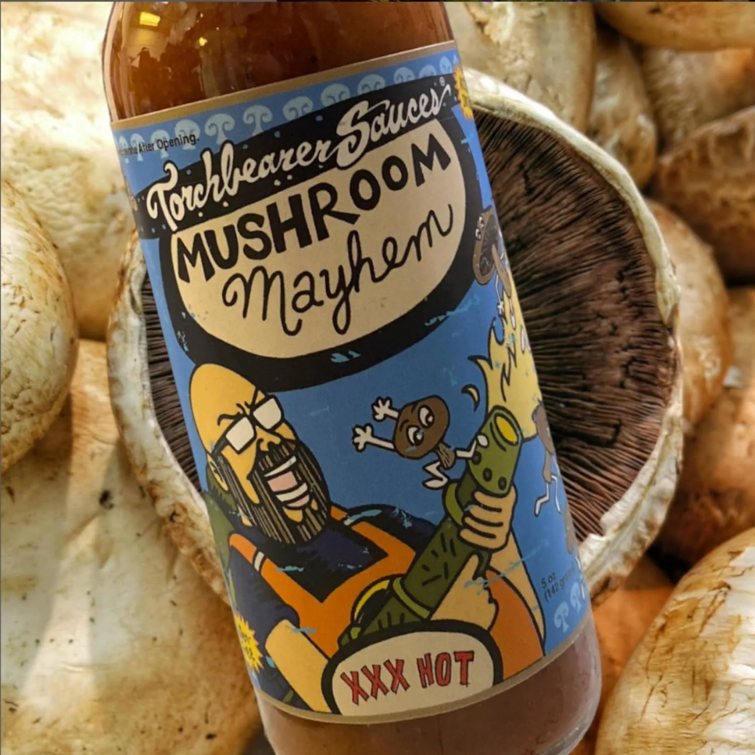 Mushroom Mayhem by Torchbearer Sauces, Medium Heat Hot Sauce With Flavors Of Umami, Shiitake Mushroom & Habanero Pepper, Made With All Natural Ingredients, 5 fl oz Bottle (1-Pack)