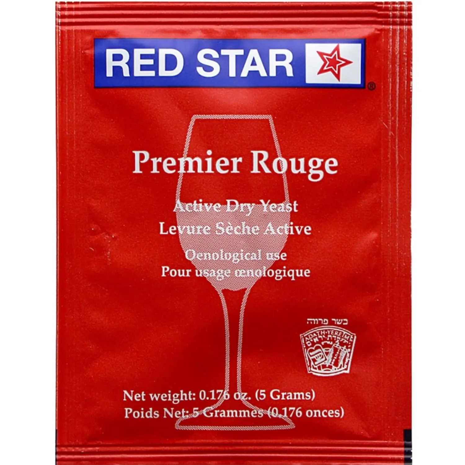 Red Star Premier Rouge Wine Yeast (5 Pack) - Great for Making Wine Cider Mead Kombucha at Home - 5 g Sachets - Saccharomyces cerevisiae - Sold by CAPYBARA Distributors Inc.