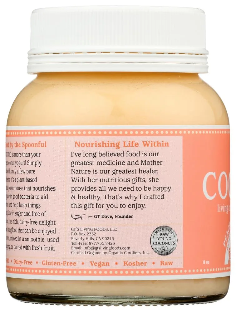 GTS LIVING FOODS Organic Peach Nectarine Coconut Yogurt, 8 OZ