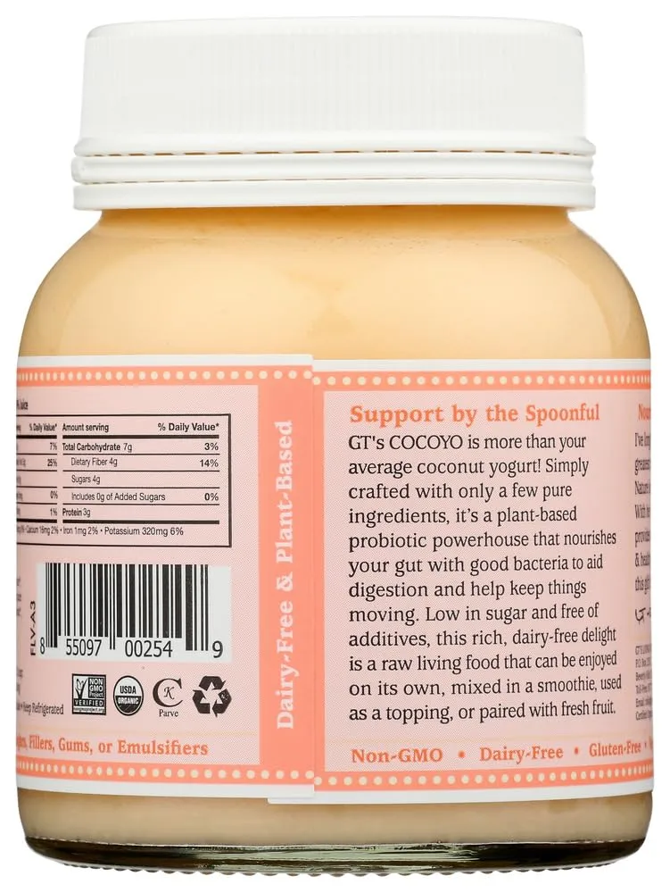 GTS LIVING FOODS Organic Peach Nectarine Coconut Yogurt, 8 OZ