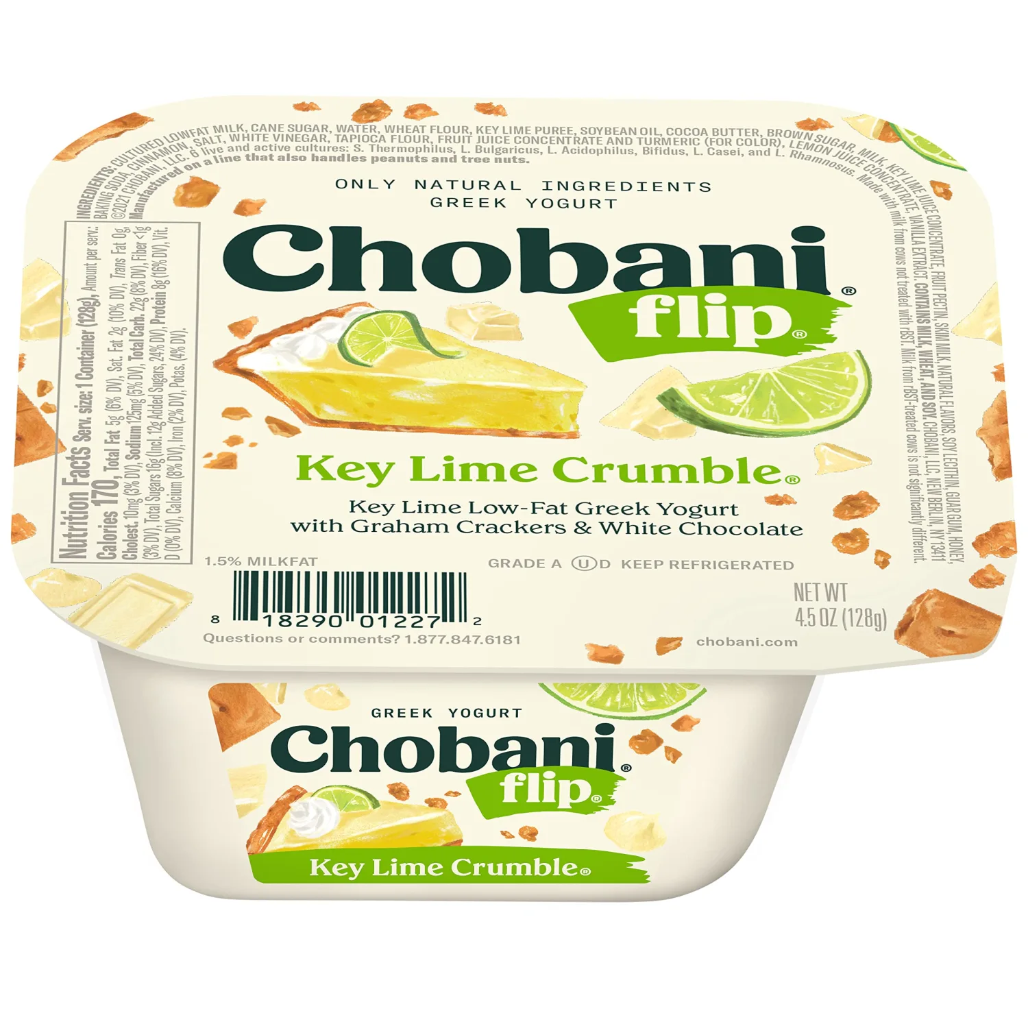Chobani Flip Low-fat Greek Yogurt, Key Lime Crumble 4.5oz