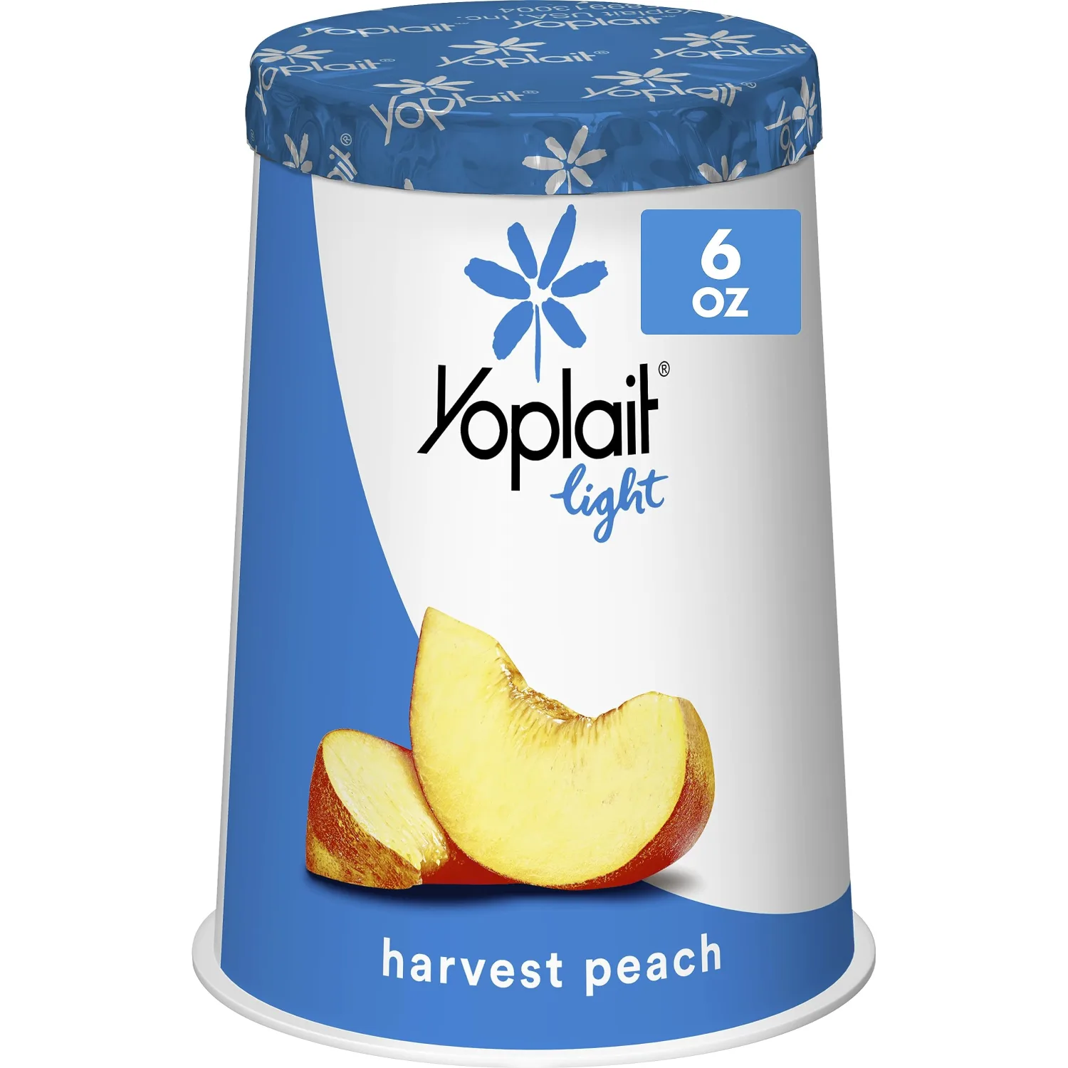 Yoplait Light Harvest Peach Fat Free Yogurt Cup, Gluten Free Snack, 6 oz