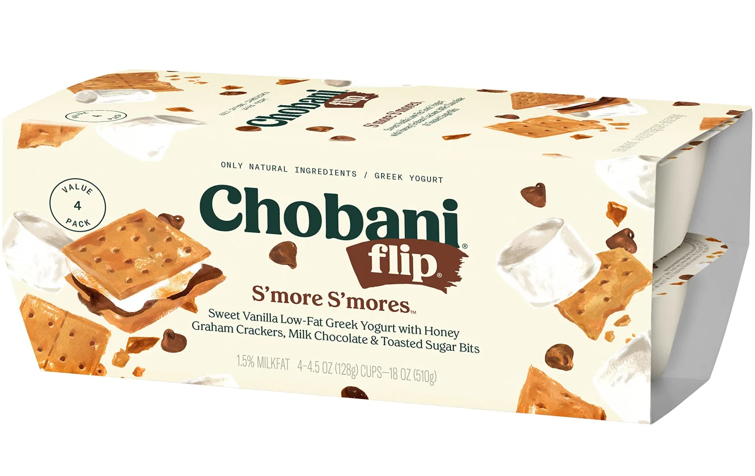 Chobani® Flip® Low-Fat Greek Yogurt Chocolate S'more S'mores 4.5oz 4-pack
