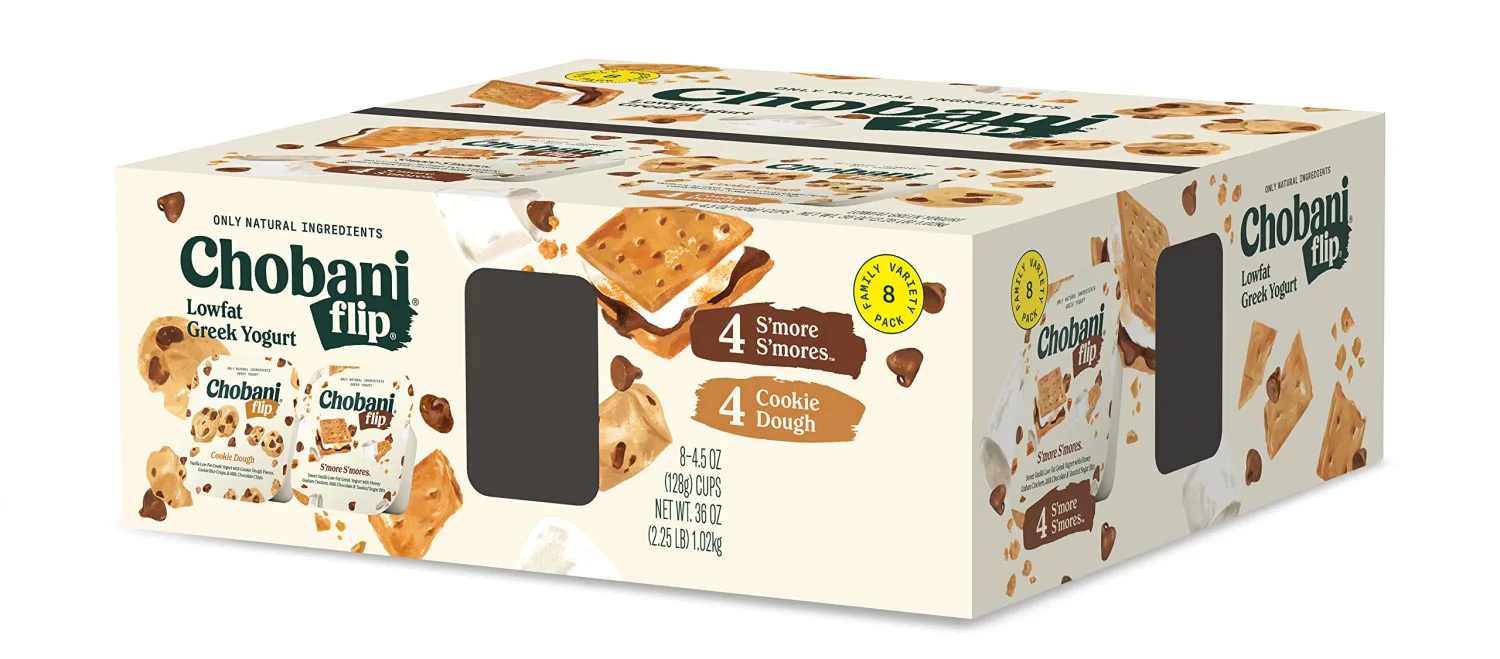 Chobani® Flip® Low-Fat Greek Yogurt S'mores/Cookie Dough 4.5oz 8-pack