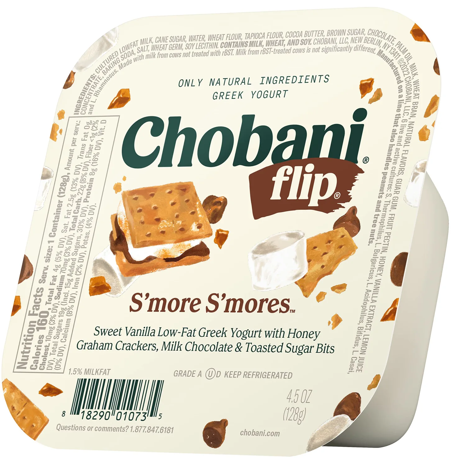 Chobani® Flip® Low-Fat Greek Yogurt S'mores/Cookie Dough 4.5oz 8-pack