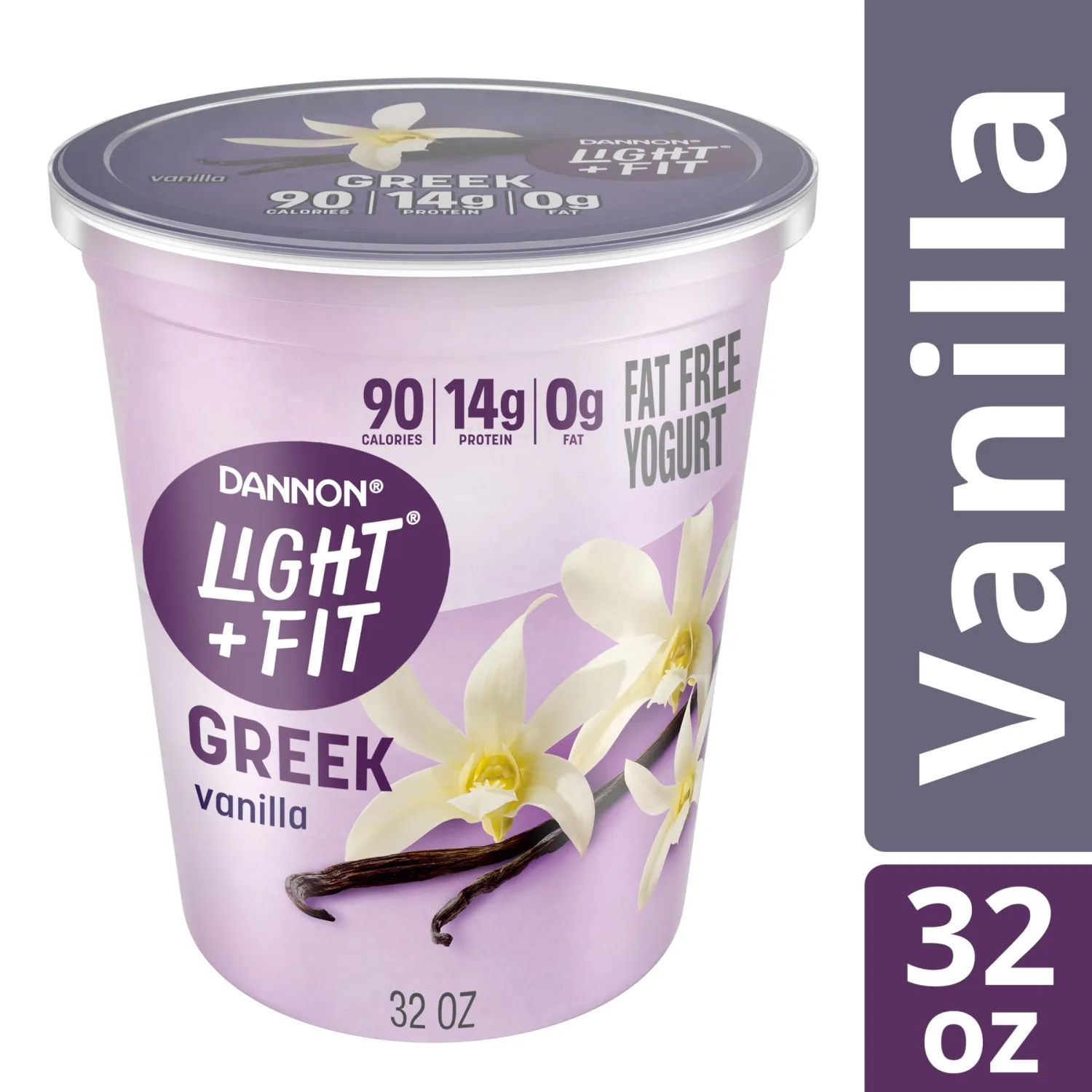 Light & Fit by Dannon Greek Nonfat Yogurt, Vanilla, Gluten-Free, 32 oz.