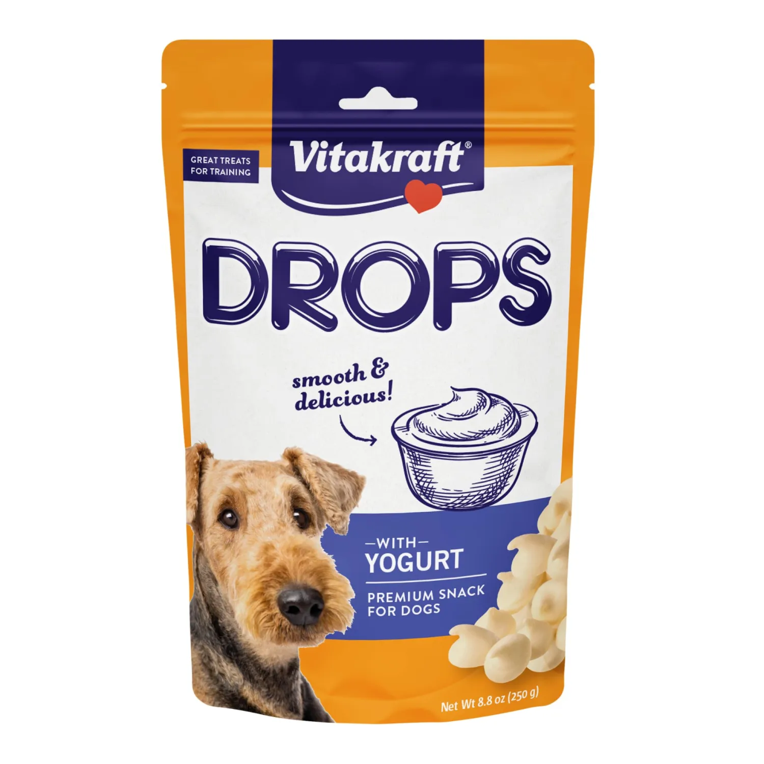 Vitakraft Drops with Yogurt Treats for Dogs, Bite-Sized Training Snacks, 8.8 Ounce (Pack of 1)