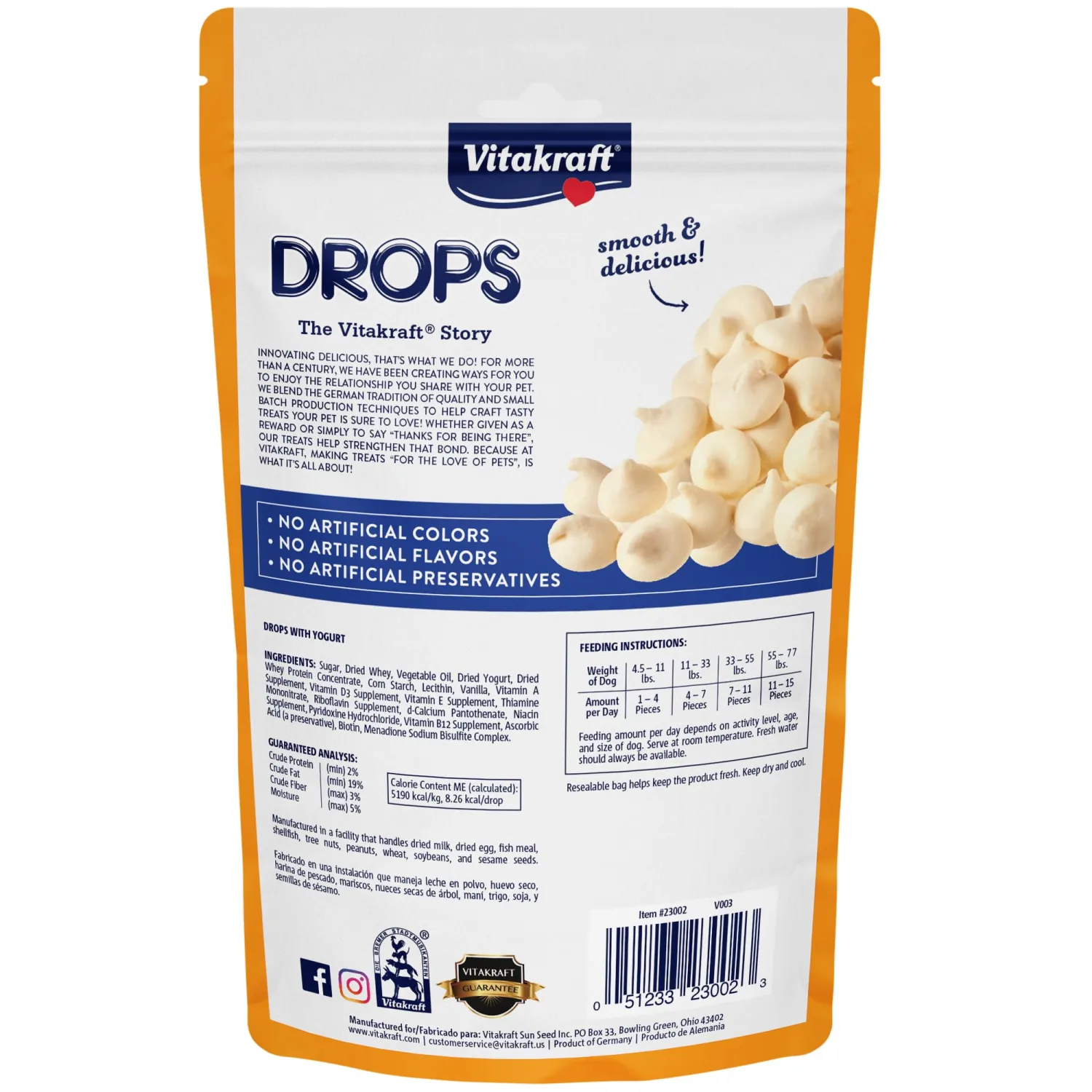 Vitakraft Drops with Yogurt Treats for Dogs, Bite-Sized Training Snacks, 8.8 Ounce (Pack of 1)