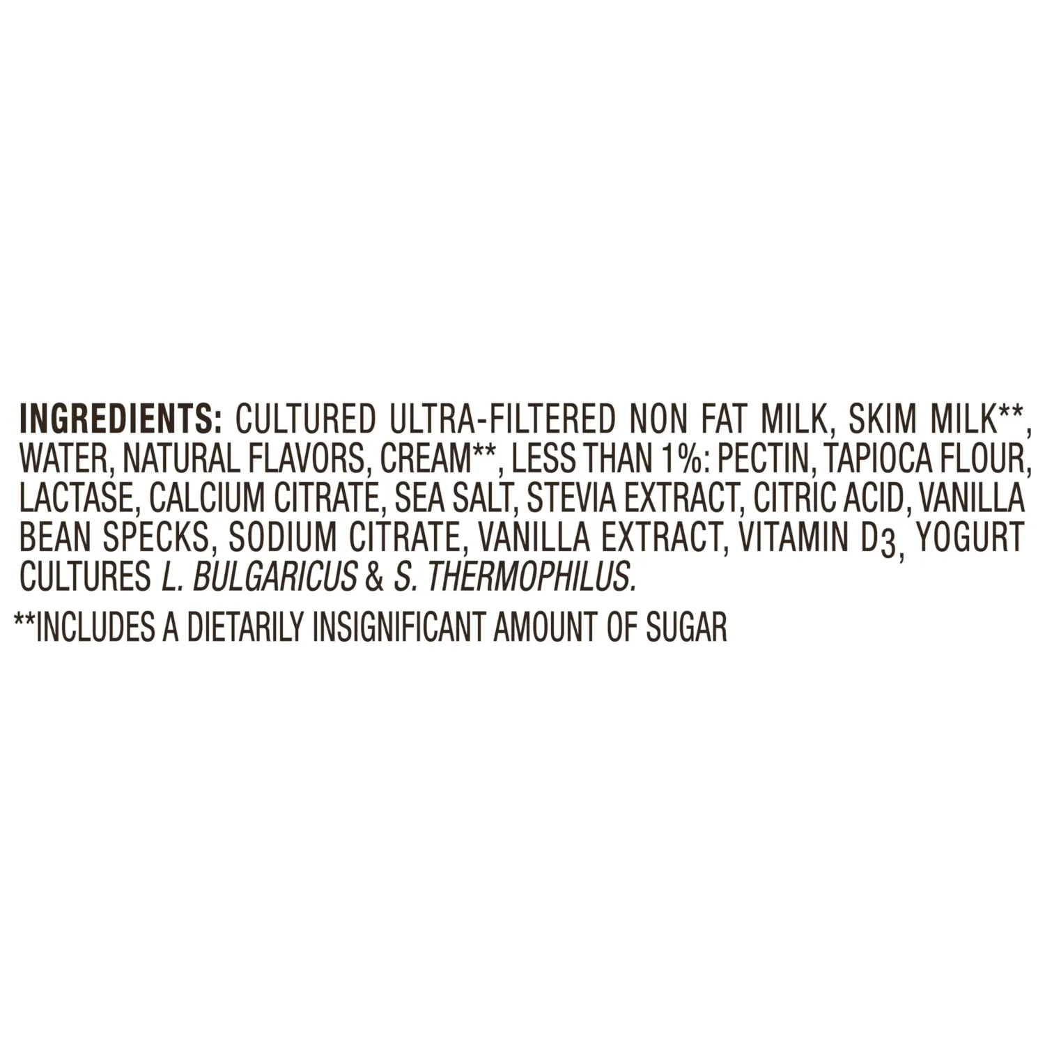 Too Good & Co. Zero Sugar Vanilla Yogurt-Cultured Ultra-Filtered Low Fat Milk Product, Gluten Free, Keto Friendly, 5.3 OZ Cup