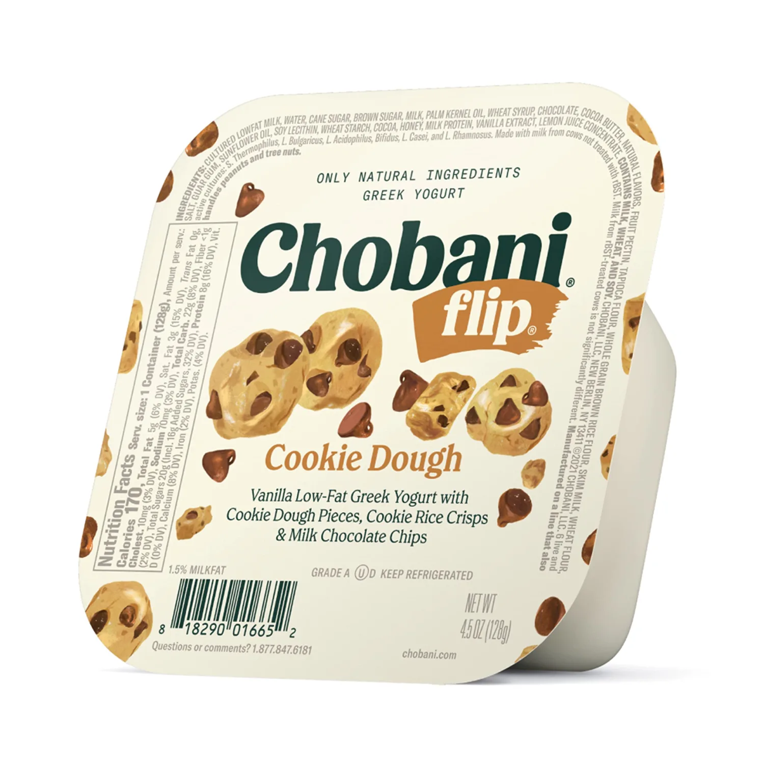 Chobani® Flip® Low-Fat Greek Yogurt Chocolate Chip Cookie Dough 4.5oz