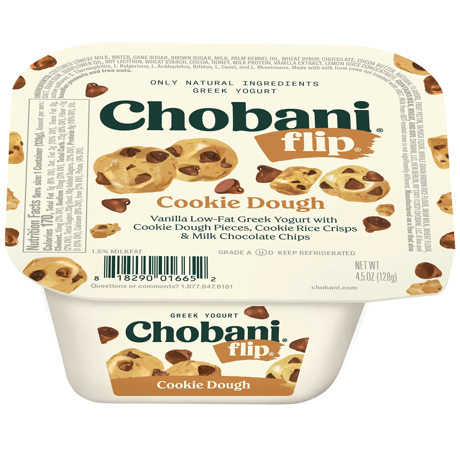 Chobani® Flip® Low-Fat Greek Yogurt Chocolate Chip Cookie Dough 4.5oz