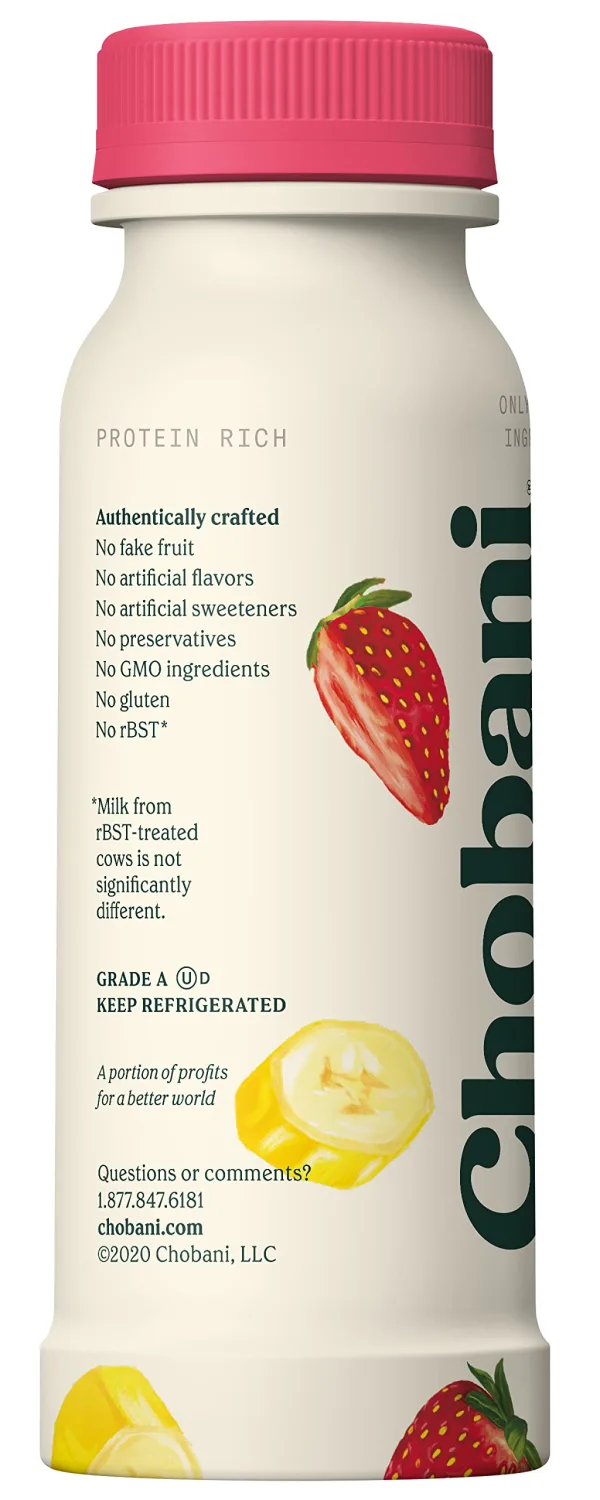 Chobani® Strawberry Banana Low-Fat Greek Yogurt Drink 7oz