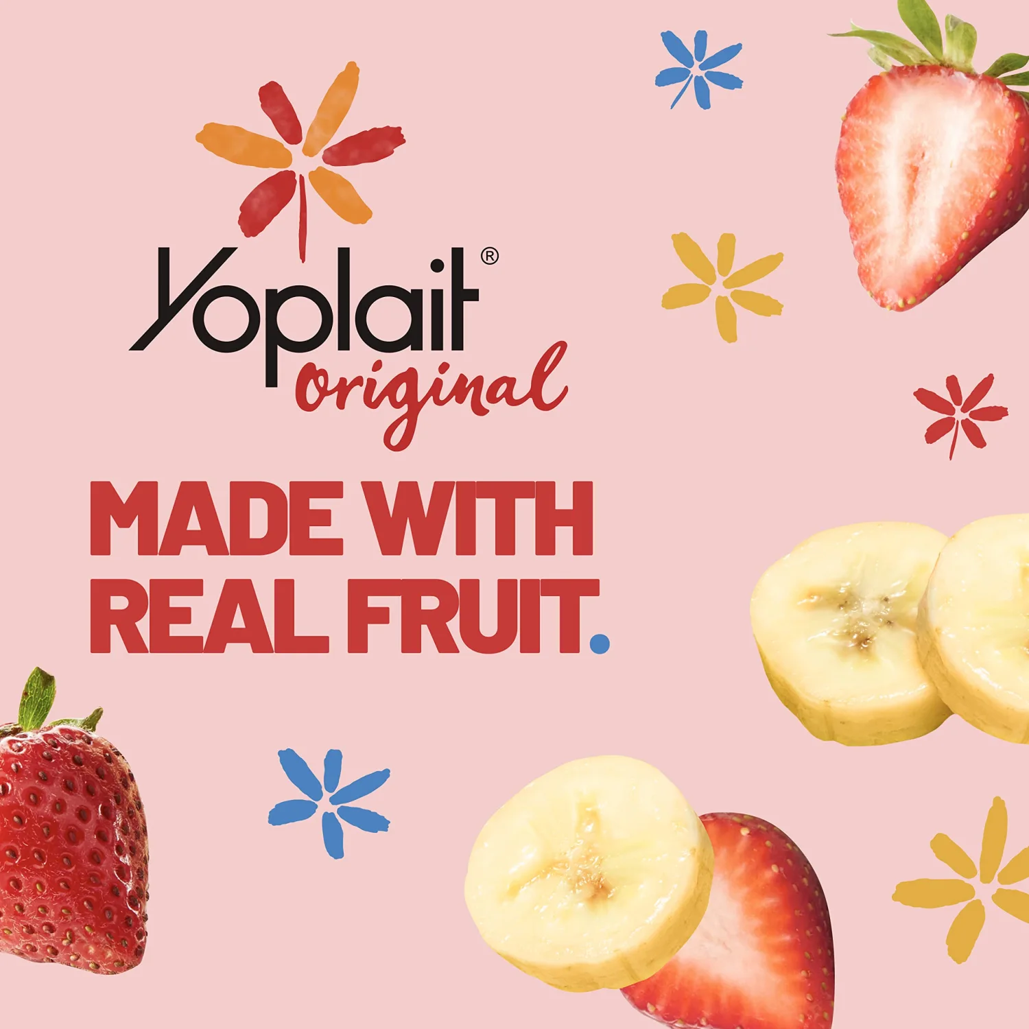 Yoplait Original Low Fat Strawberry Banana Yogurt Cup, Made with Real Fruit, 6 oz