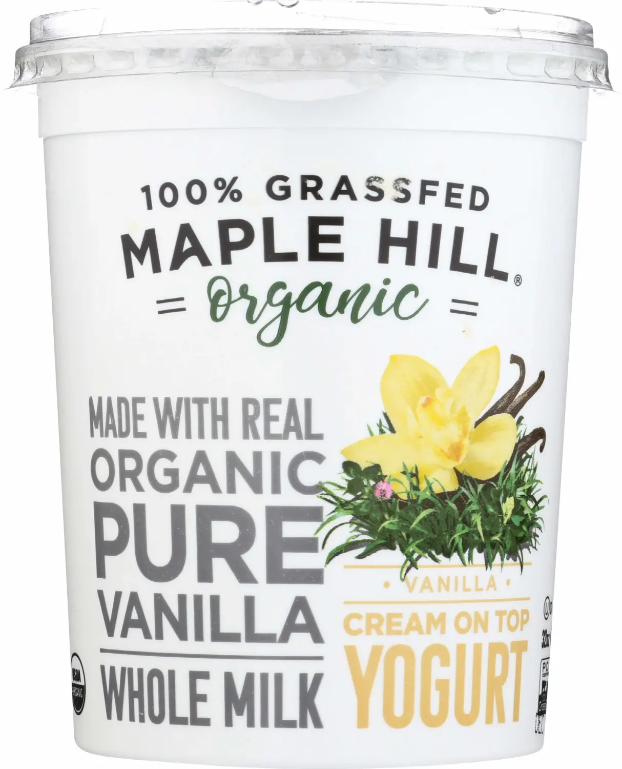Maple Hill Creamery Yogurt Vanilla 100%Gr sugar freed, 32 oz
