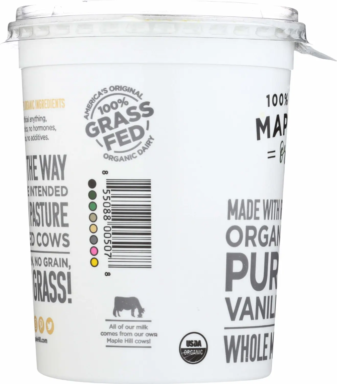 Maple Hill Creamery Yogurt Vanilla 100%Gr sugar freed, 32 oz