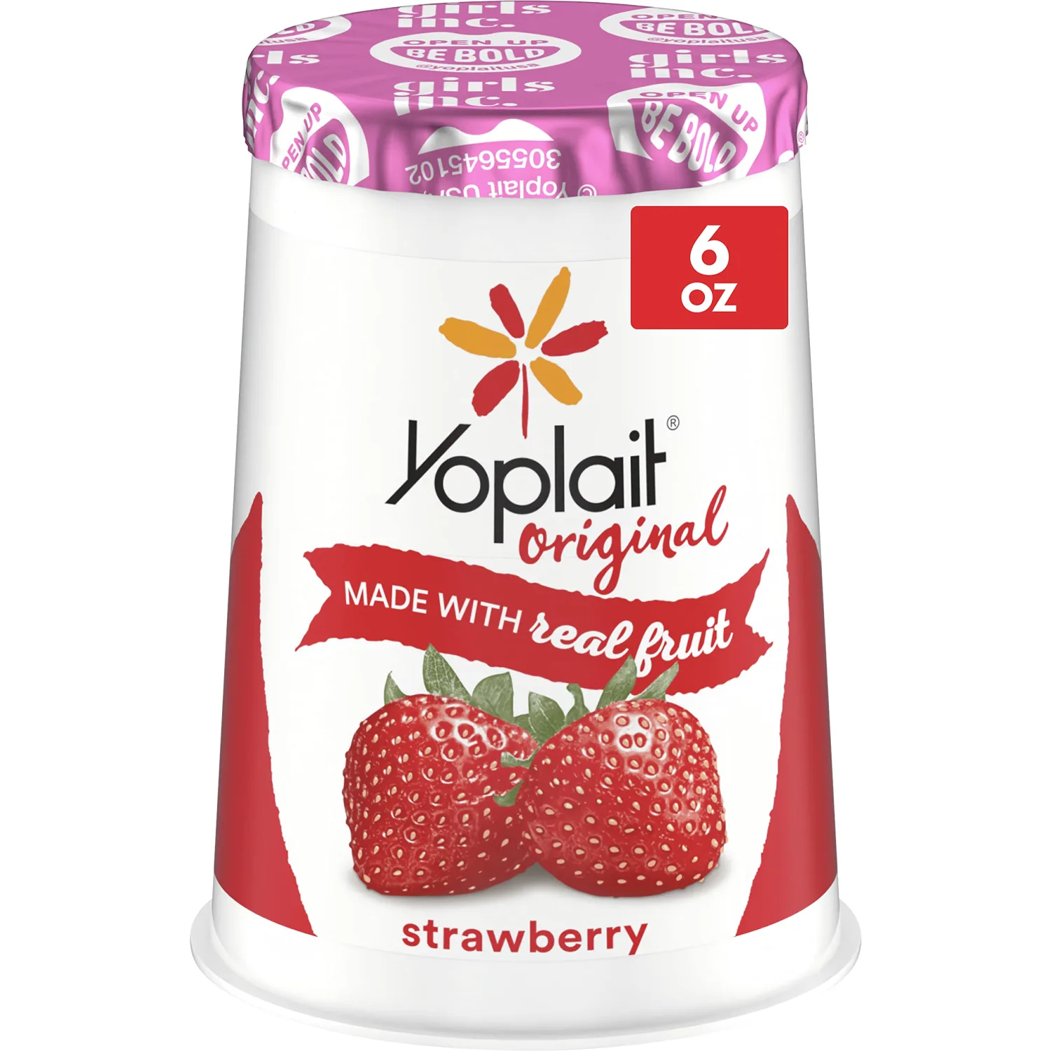 Yoplait Original Low Fat Strawberry Yogurt Cup, Made with Real Fruit, 6 oz