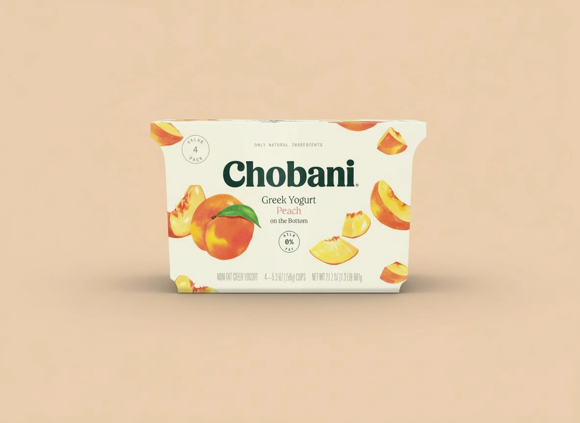 Chobani® Non-Fat Greek Yogurt Peach on the Bottom 5.3oz 4-pack