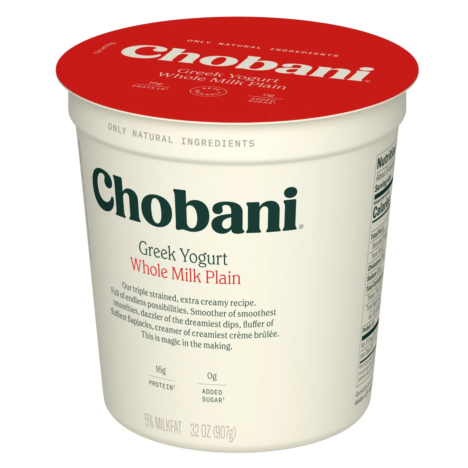 Chobani® Whole Milk Plain Greek Yogurt 32oz