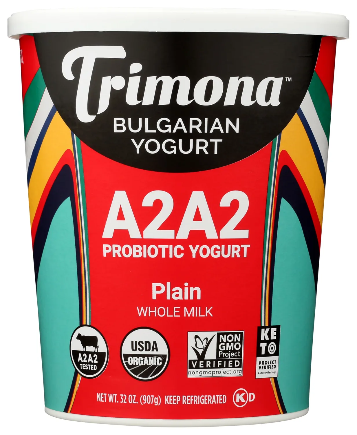 TRIMONA FOODS Organic Plain Bulgarian A2A2 Yogurt, 32 OZ