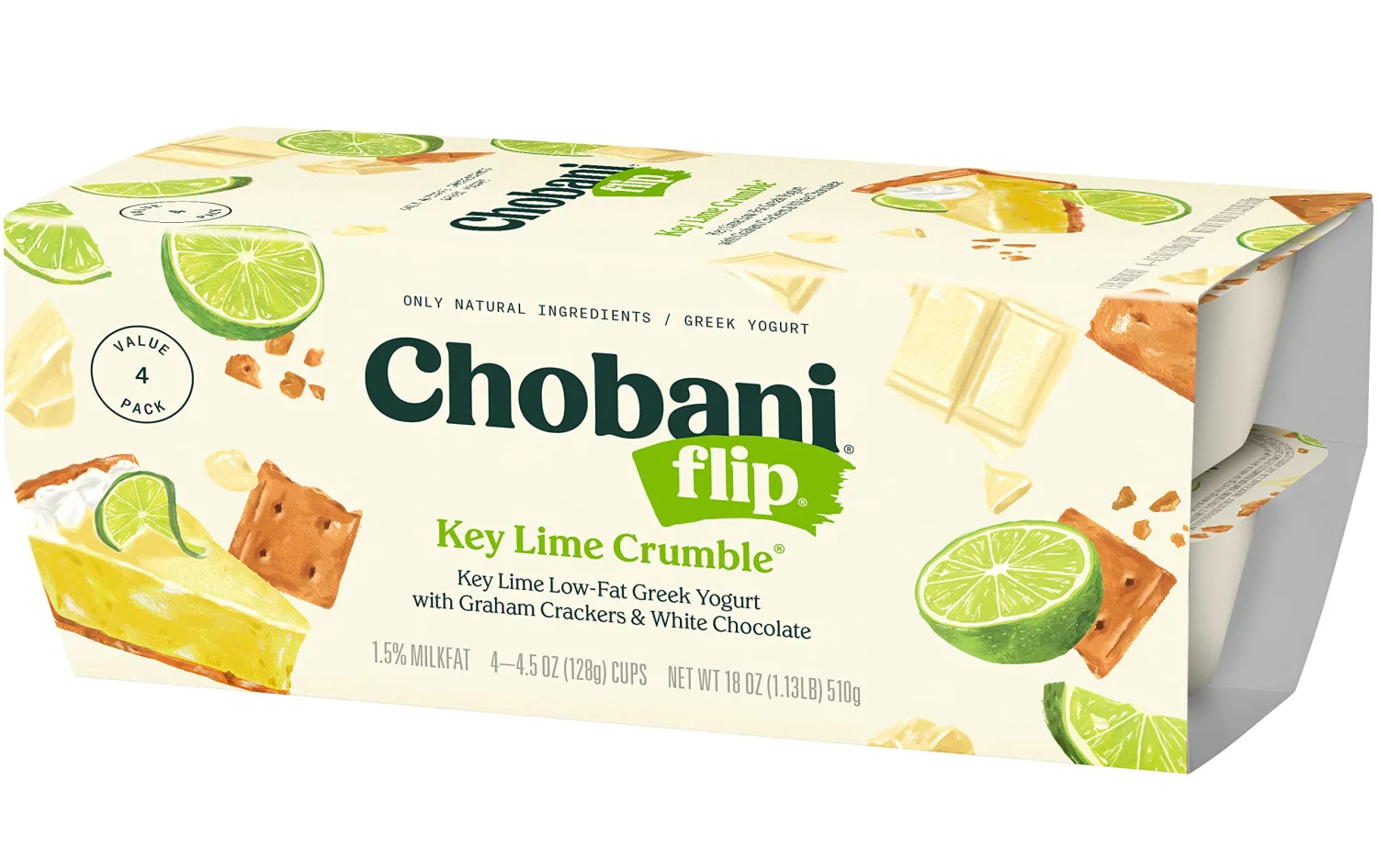 Chobani® Flip® Low-Fat Greek Yogurt Key Lime Crumble® 4.5oz 4-pack