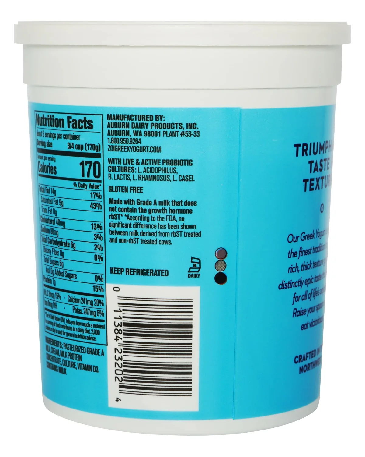 Zoi, Greek Traditional Plain Yogurt 32 oz