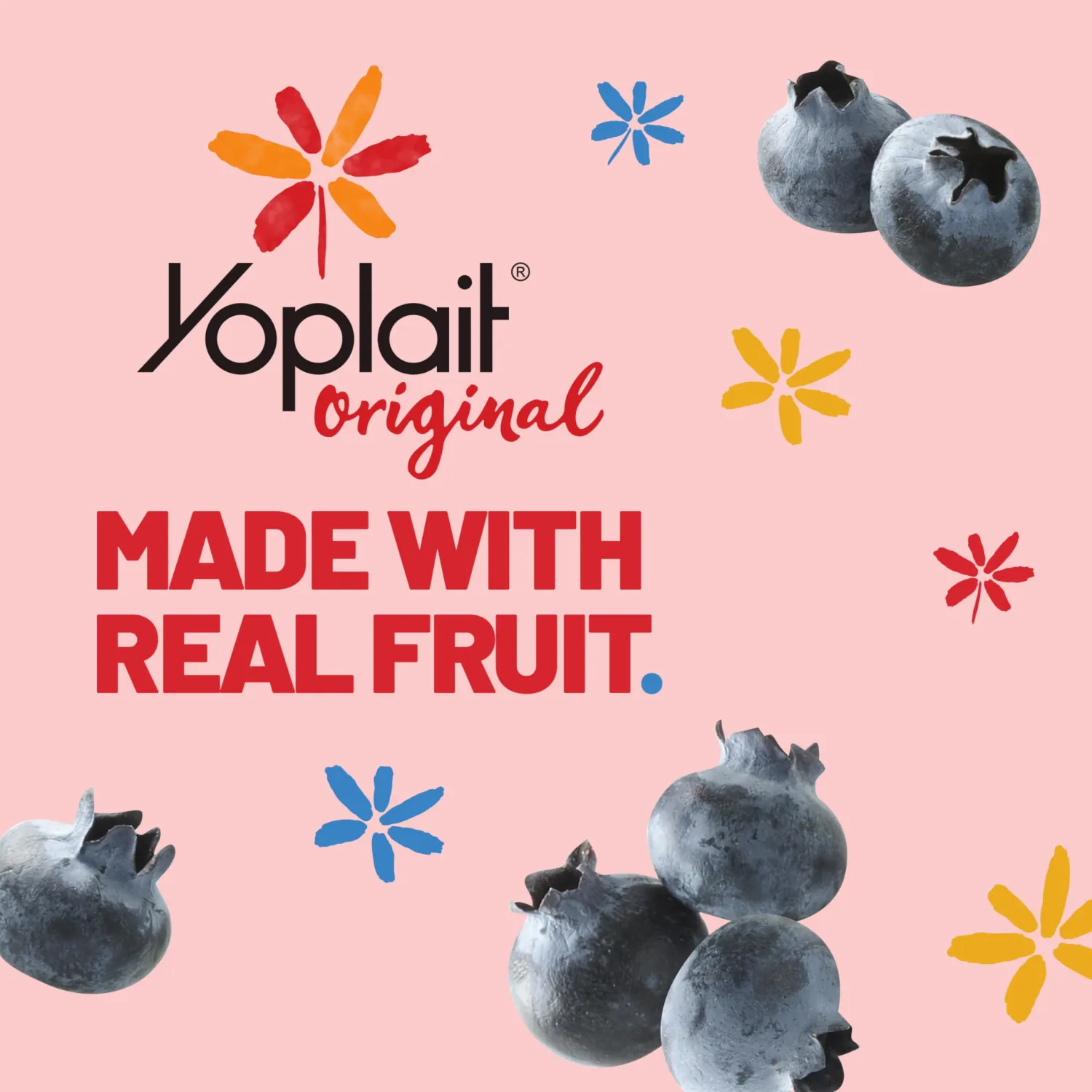 Yoplait Original Low Fat Mountain Blueberry Yogurt Cup, Made with Real Fruit, 6 oz
