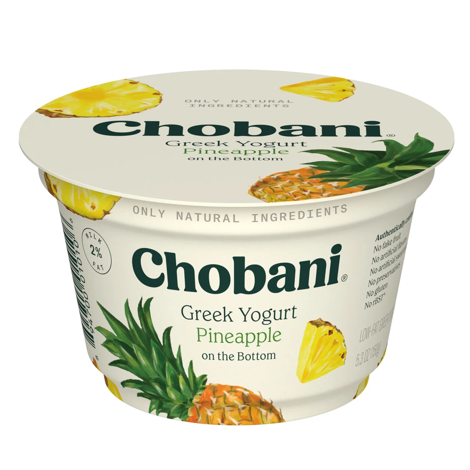 Chobani® Low-Fat Greek Yogurt Pineapple on the Bottom 5.3oz