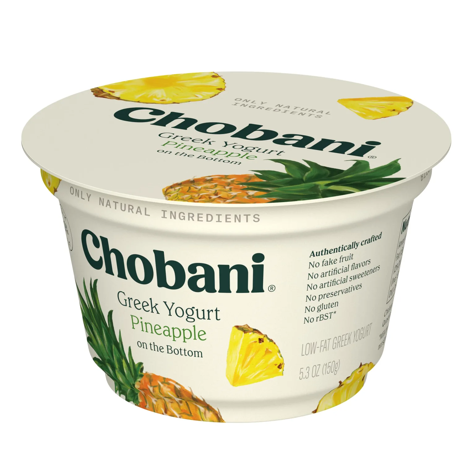 Chobani® Low-Fat Greek Yogurt Pineapple on the Bottom 5.3oz