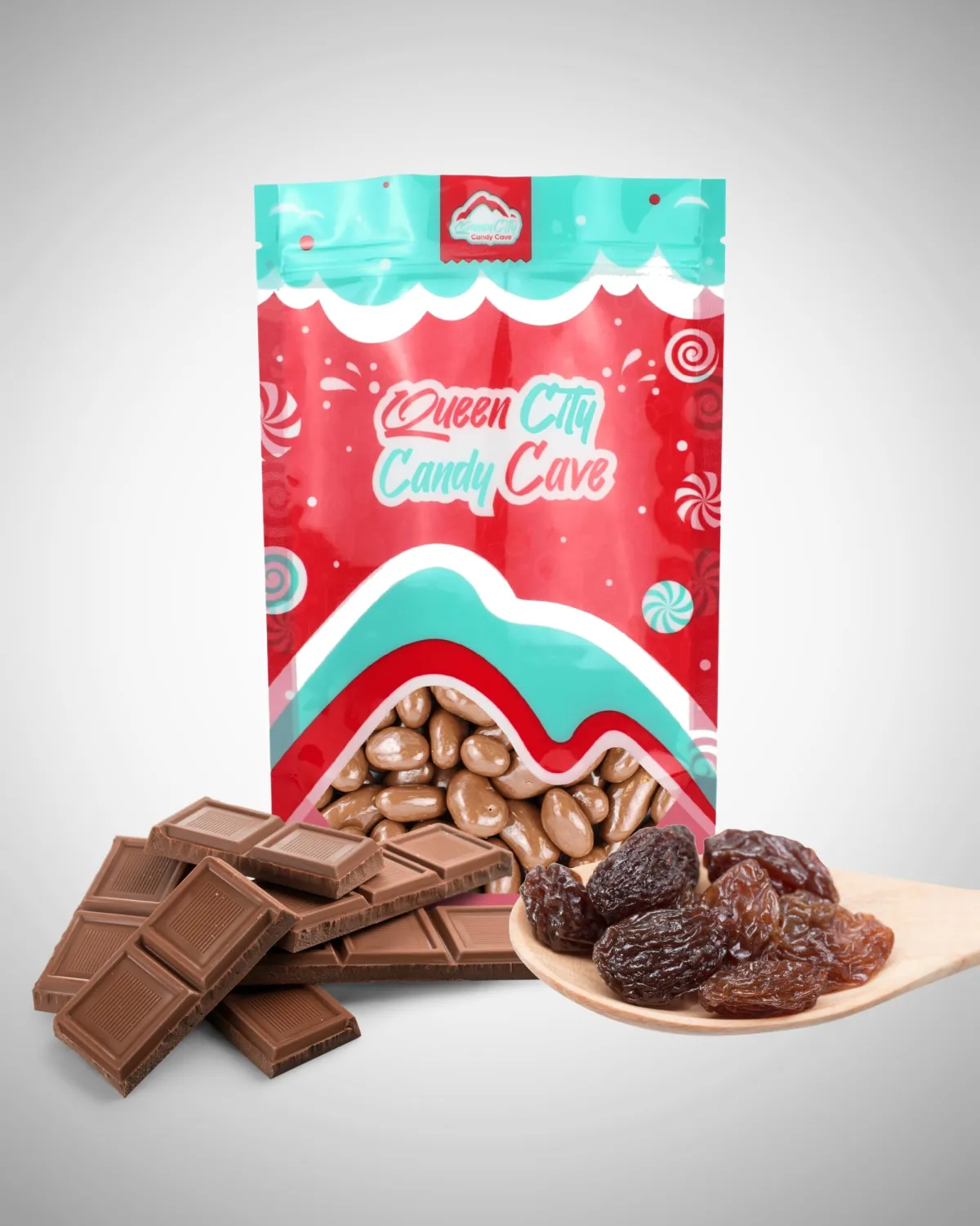 Milk Chocolate Covered Raisins Bulk-Juicy, Plump Milk Chocolate Raisins by Queen City Candy Cave (8 oz)