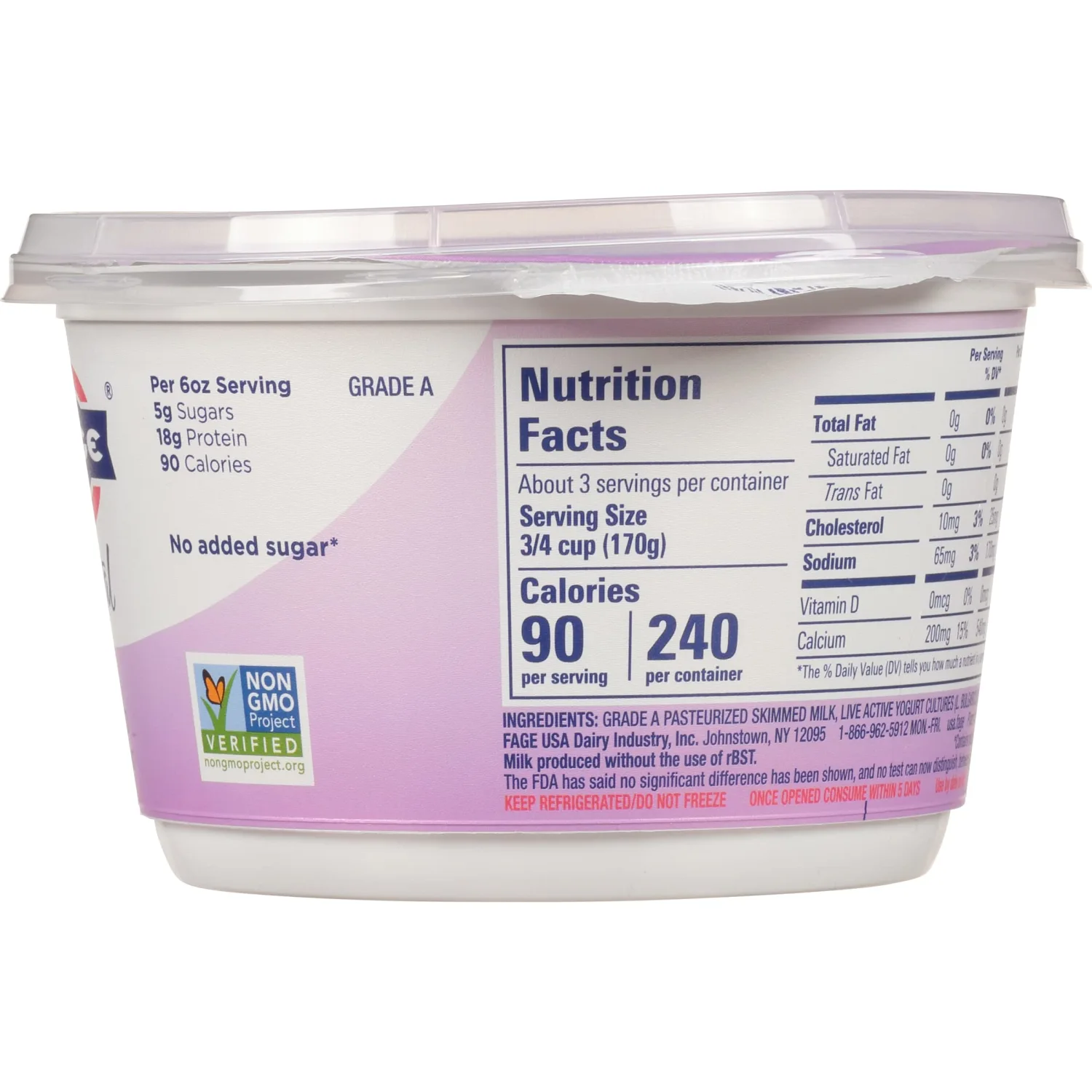 FAGE Total Greek Yogurt, 0% Nonfat, Plain, 16 oz