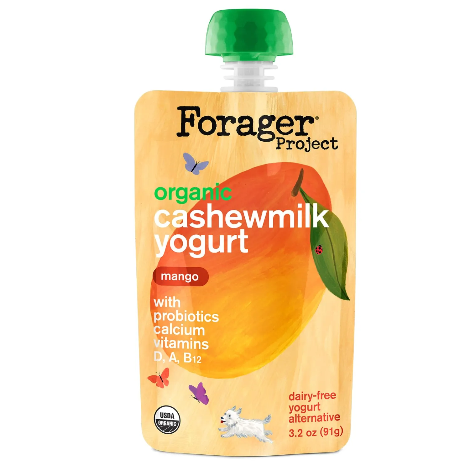 Forager Project Organic Kids Cashewmilk Yogurt, Mango, 3.2-Ounce