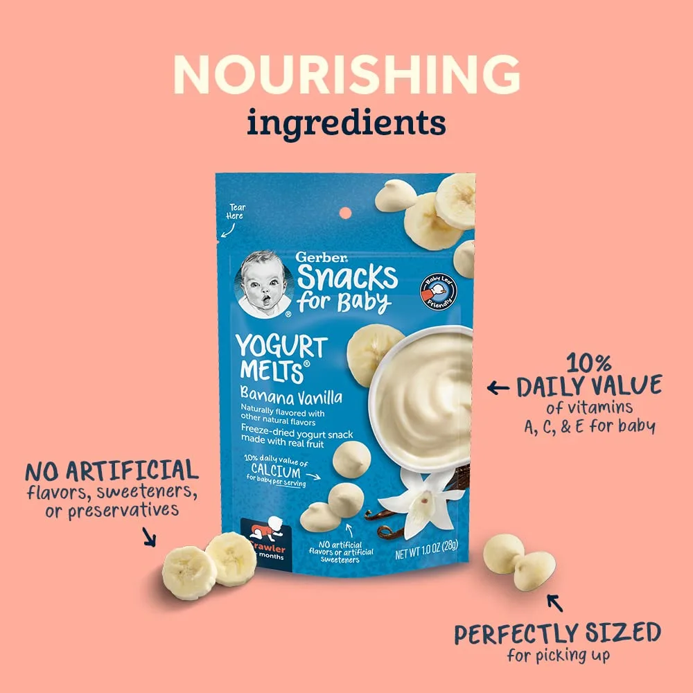 Gerber Graduates Yogurt Melts, Banana Vanilla, 1 Ounce