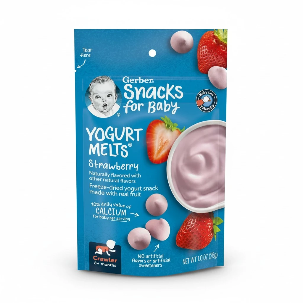 Gerber Baby Snacks Yogurt Melts Strawberry, 1 Oz