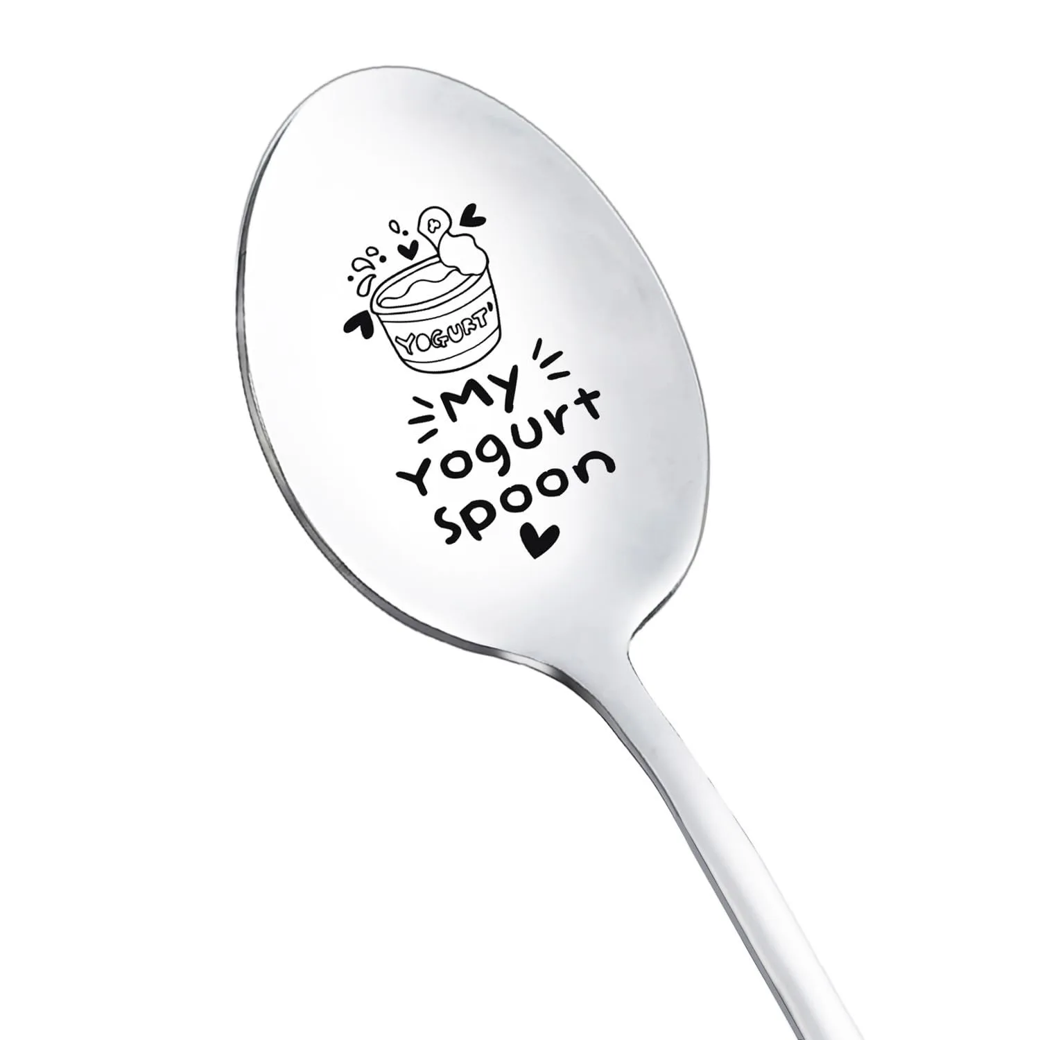 My Yogurt Spoon Gift for Yogurts Lover Women Men Birthday Christmas Gift for Son Sister Yogurts Spoons Gifts for Husband Mom Grandma Funny Engraved Spoon Yogurt Lovers Gifts