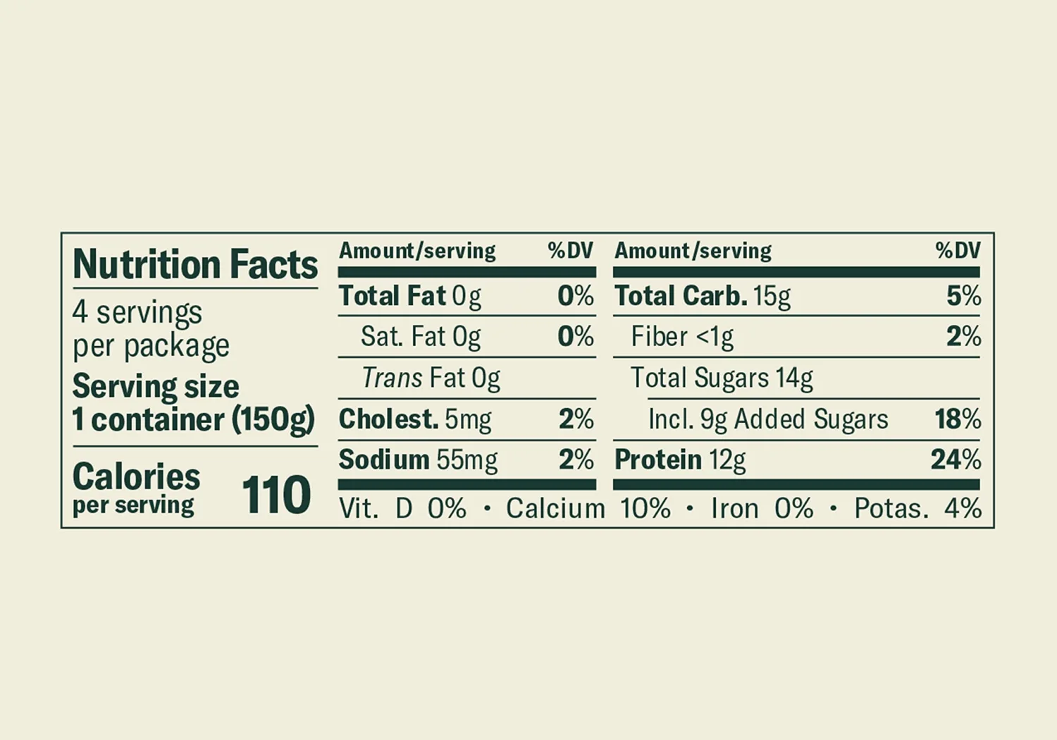 Chobani® Non-Fat Greek Yogurt Vanilla Blended 5.3oz 4-pack