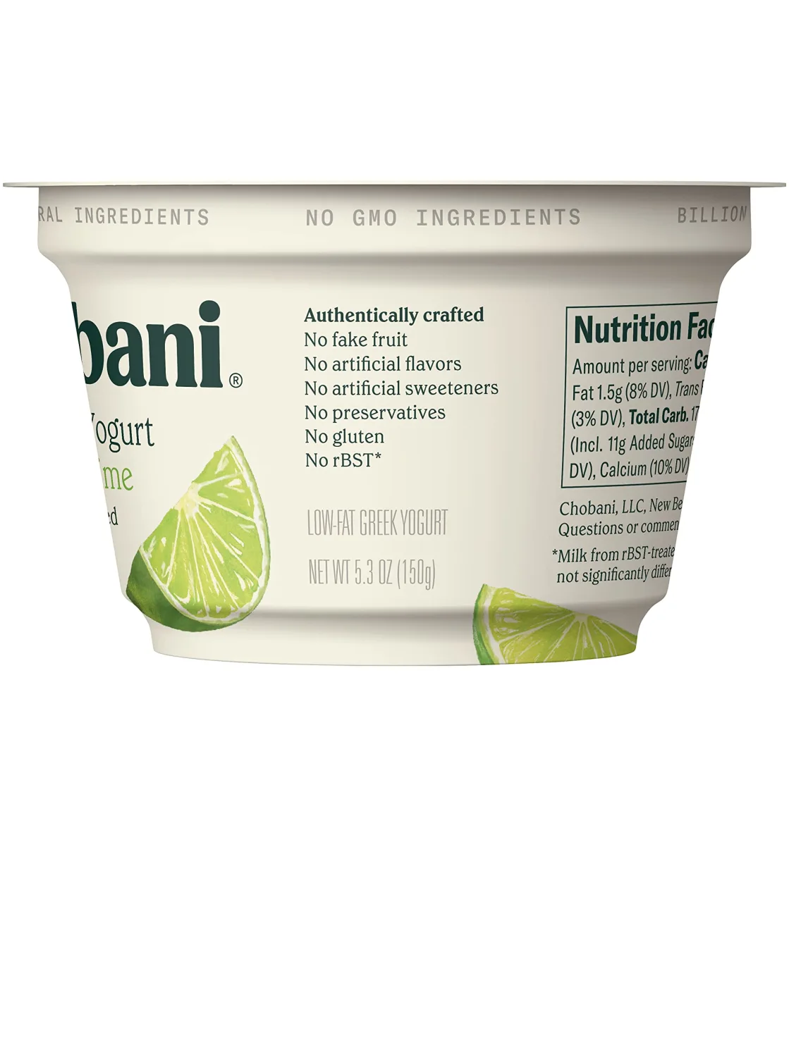 Chobani® Low-Fat Greek Yogurt Key Lime Blended 5.3oz