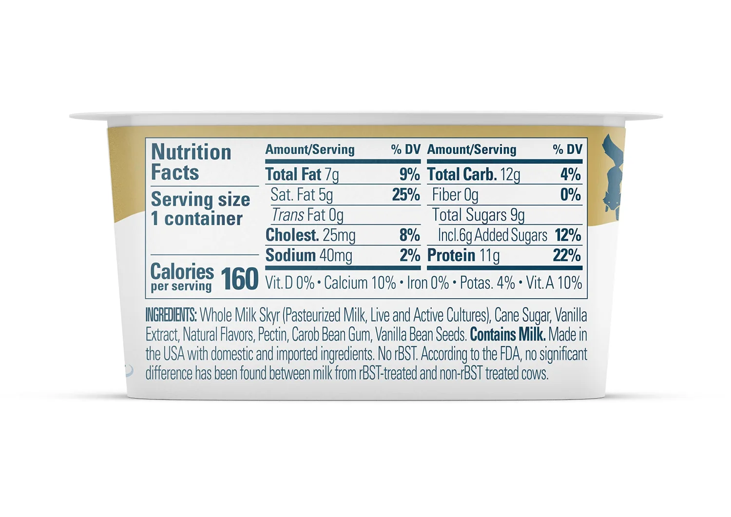 Icelandic Provisions, Vanilla Bean Extra Creamy SKYR, 4.4 Ounce