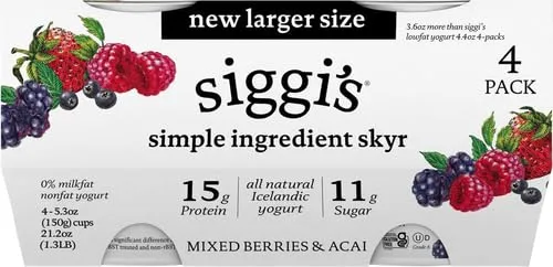 Siggi's Mixed Berries & Acai Non Fat Yogurt 4 Pack, 21.2 OZ